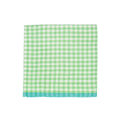 Two-Tone Gingham Napkins Lime & Aqua, Set of 4