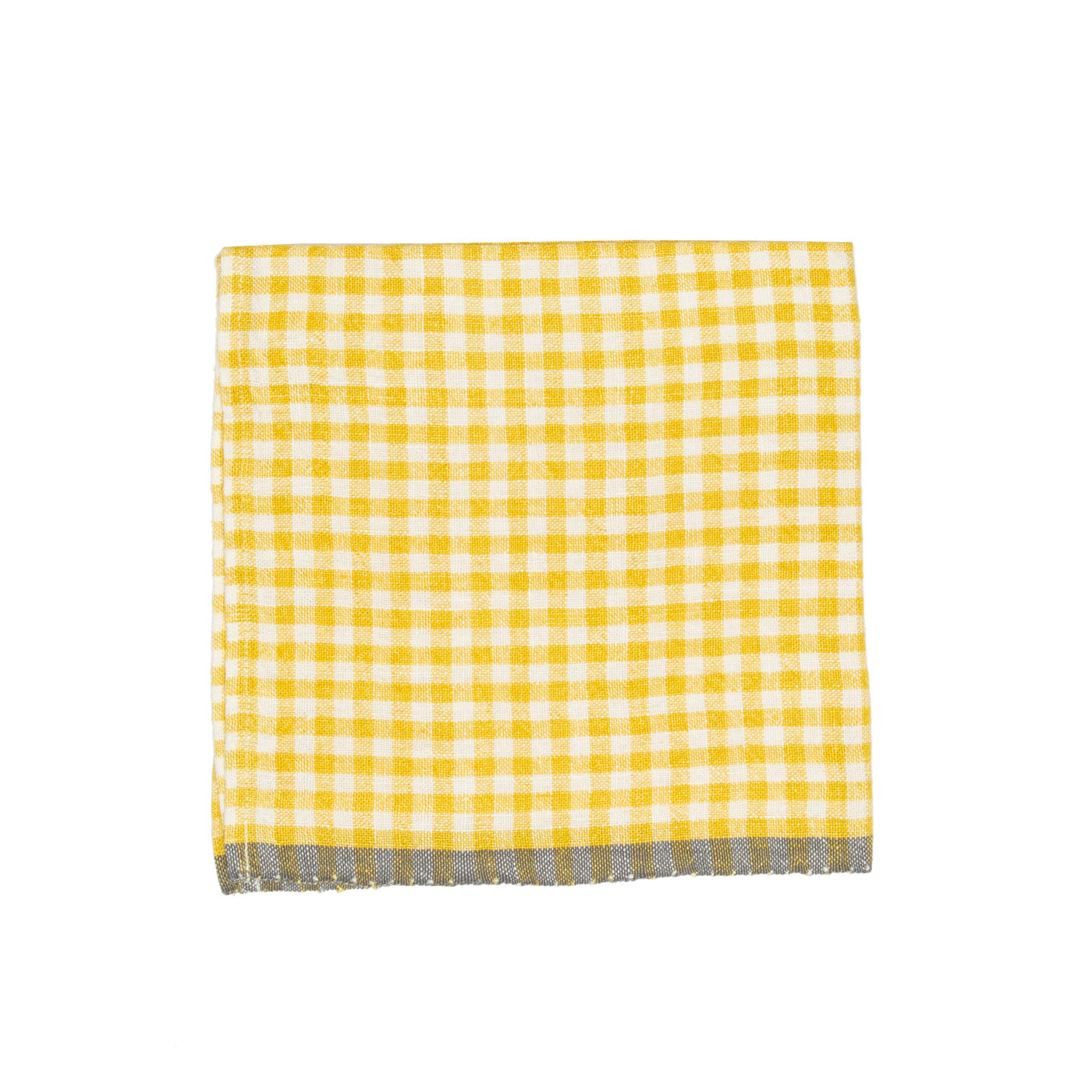 Two-Tone Gingham Napkins Dijon & Grey, Set of 4