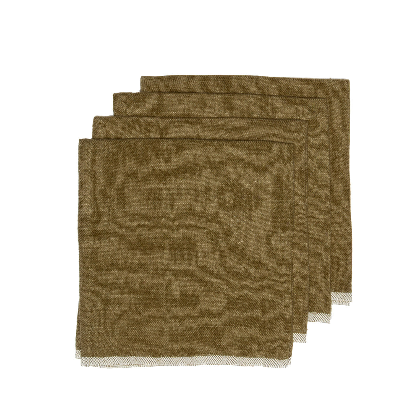 Chunky Linen Forest Green Napkins, Set of 4