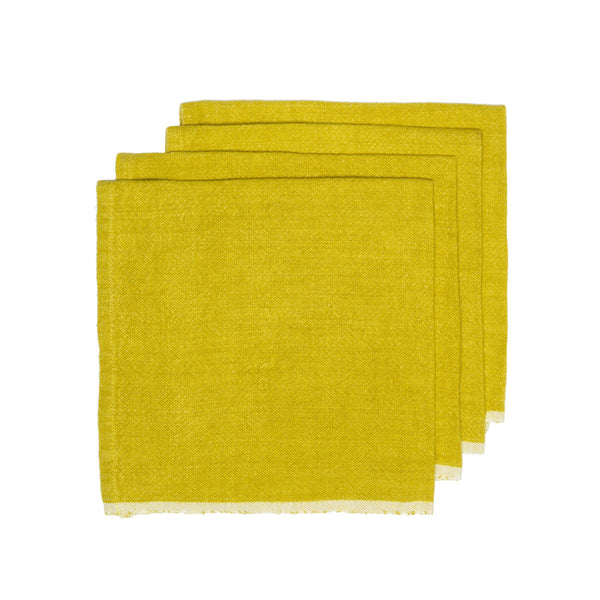 Chunky Linen Lime Napkins, Set of 4
