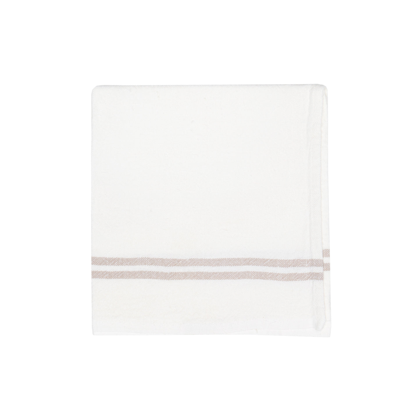 Vintage Linen Napkins Ivory & Grey, Set of 4