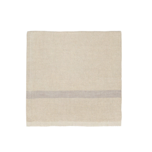 Laundered Linen Napkins Natural & Grey, Set of 4