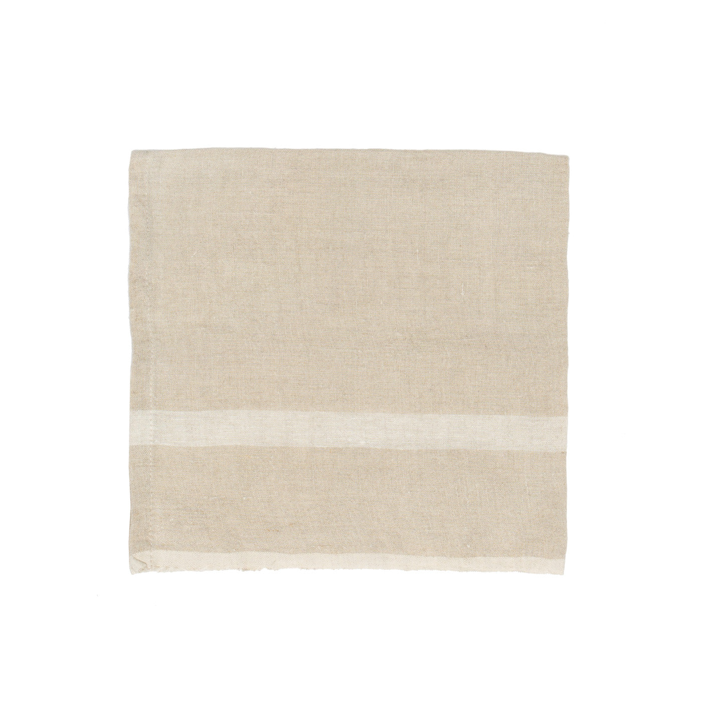 Laundered Linen Napkins Natural & White, Set of 4