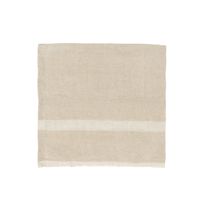 Laundered Linen Napkins Natural & White, Set of 4