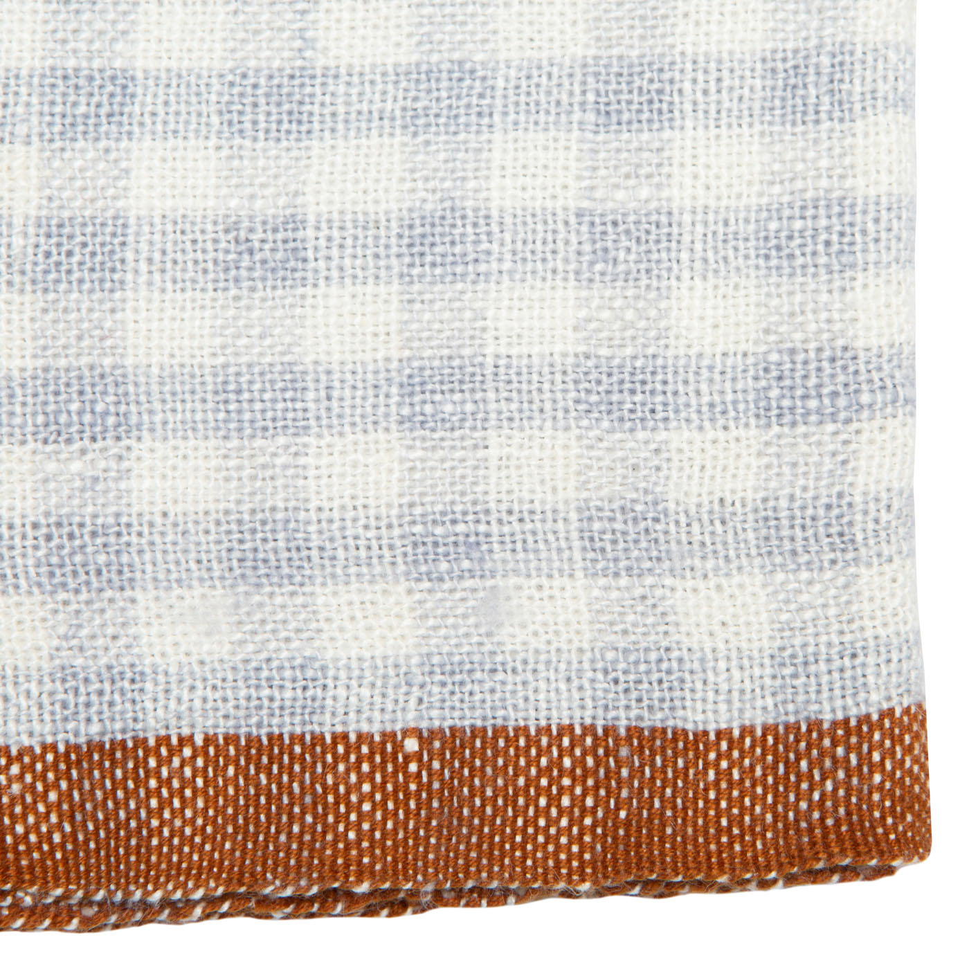 Two-Tone Gingham Napkins Blue & Cognac, Set of 4