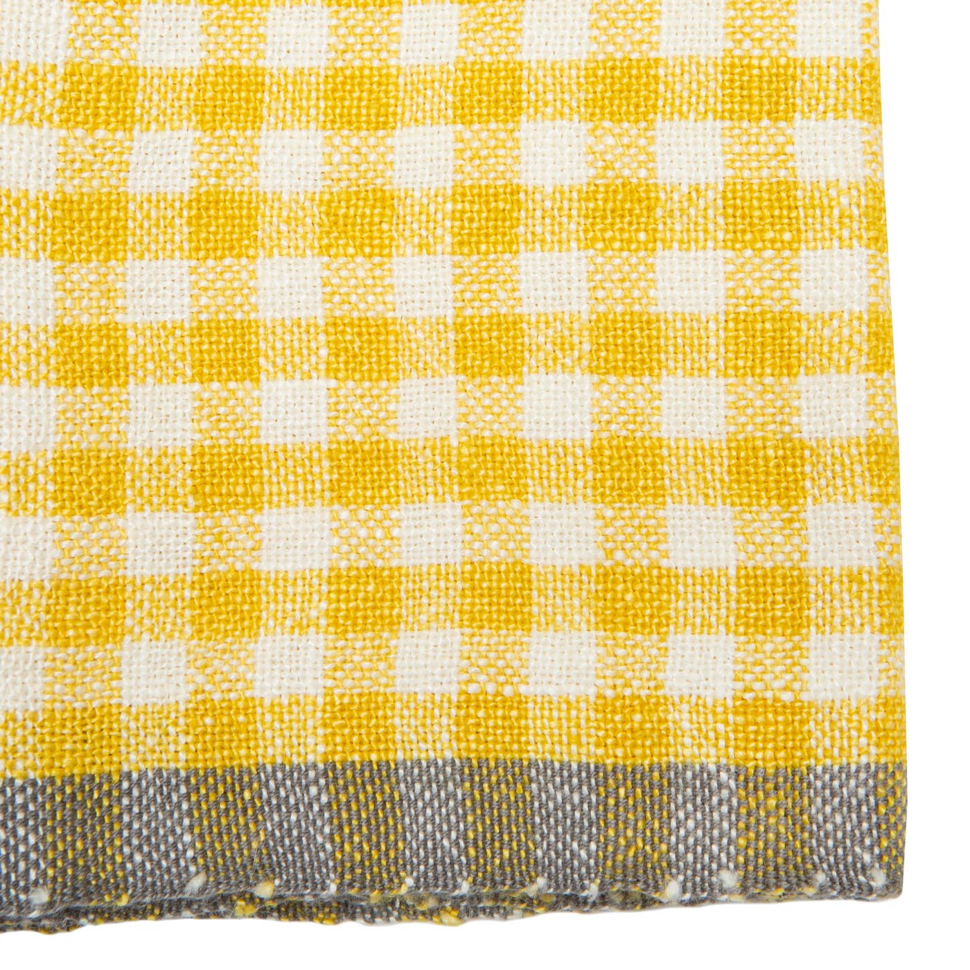 Two-Tone Gingham Kitchen Towels Dijon & Grey, Set of 2