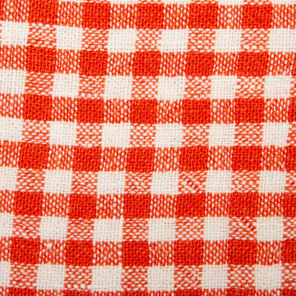 Two-Tone Gingham Kitchen Towels Orange & Aqua, Set of 2