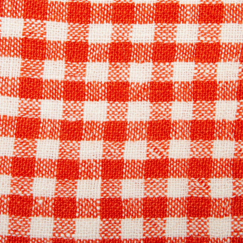 Two-Tone Gingham Kitchen Towels Orange & Aqua, Set of 2