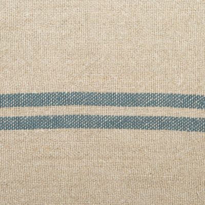 Vintage Linen Napkins Natural & Blue, Set of 4