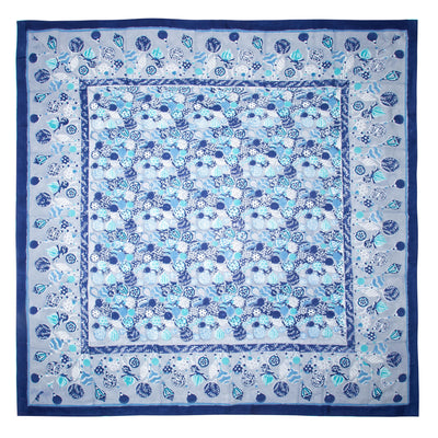 French Tablecloth Ornaments Blue