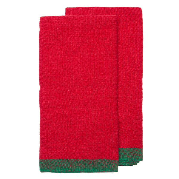 Color Block Red & Green Napkins 20x20 - Set of 4