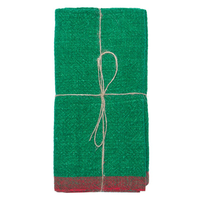 Color Block Green & Red Napkins 20x20 - Set of 4