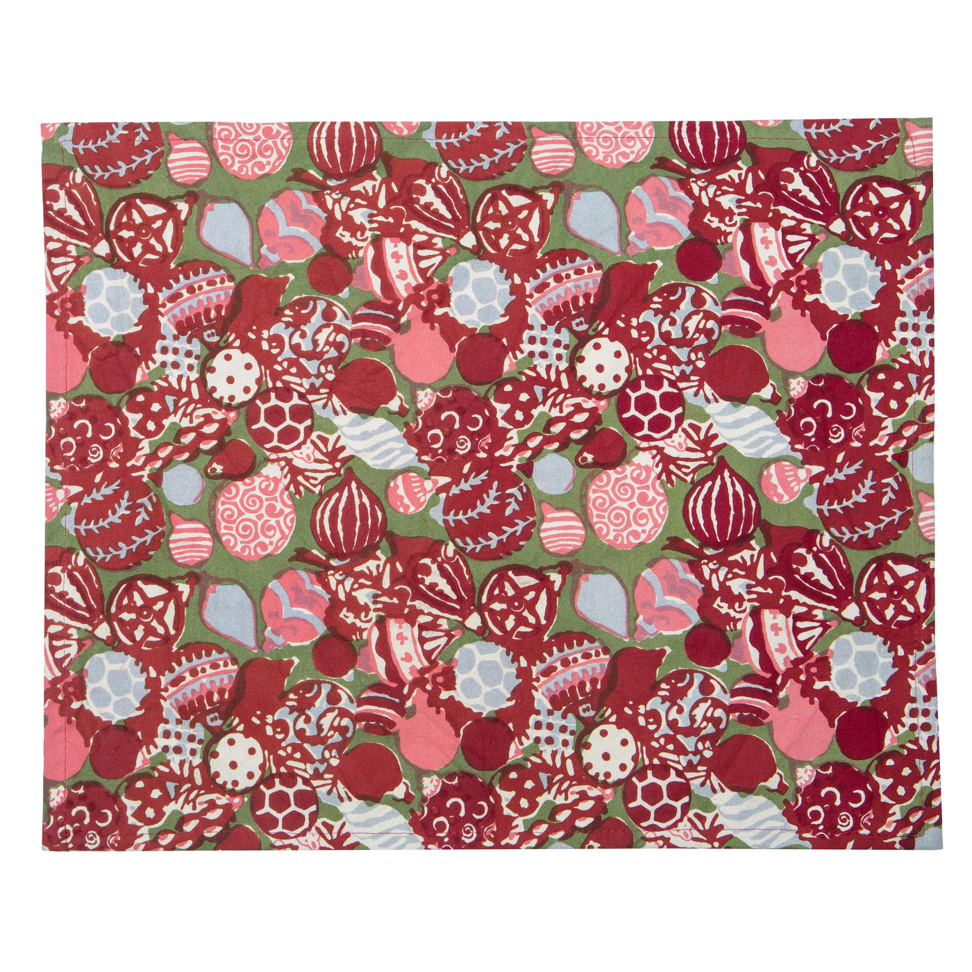 Ornaments Placemats Red & Green, Set of 6