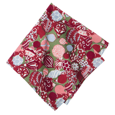 Ornaments Napkins Red & Green, Set of 6