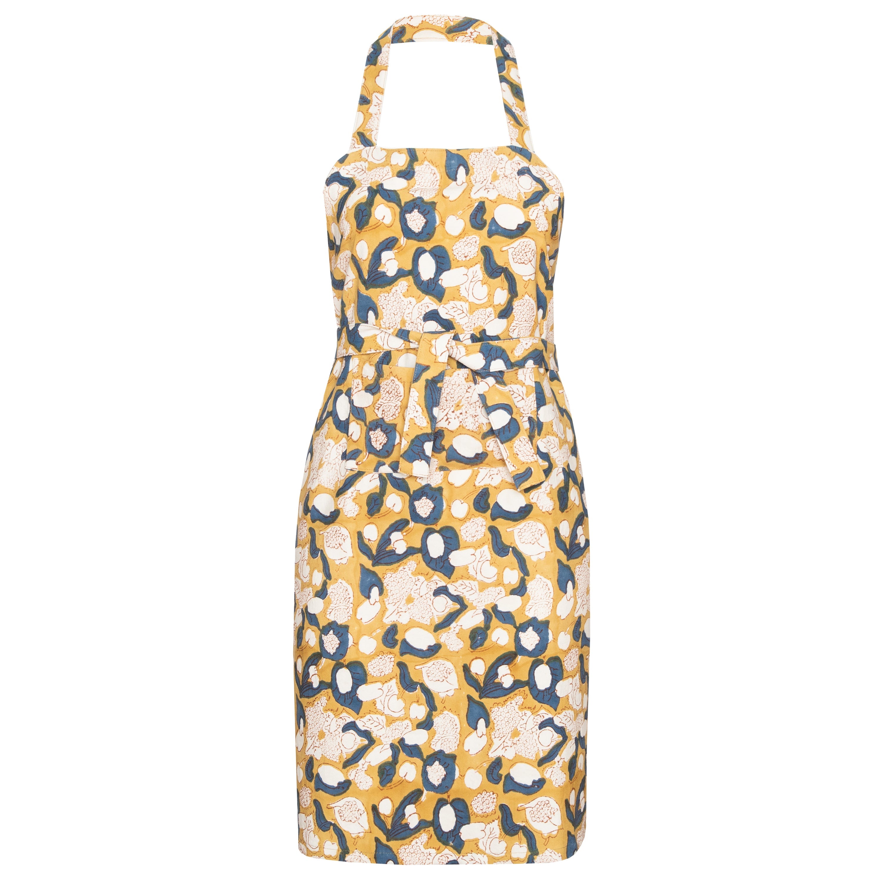 Forest Harvest Apron Mustard & Blue