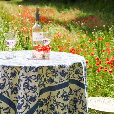 French Tablecloth Granada Cornflower Blue – CouleurNature