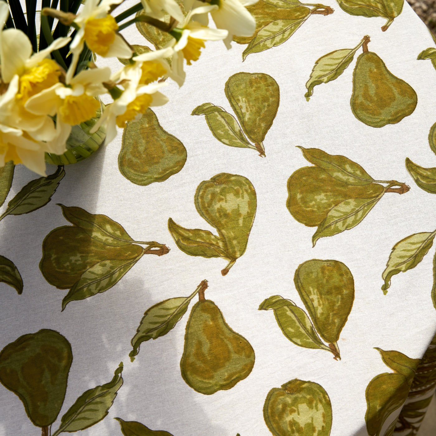 French Tablecloth Orchard Pear Green