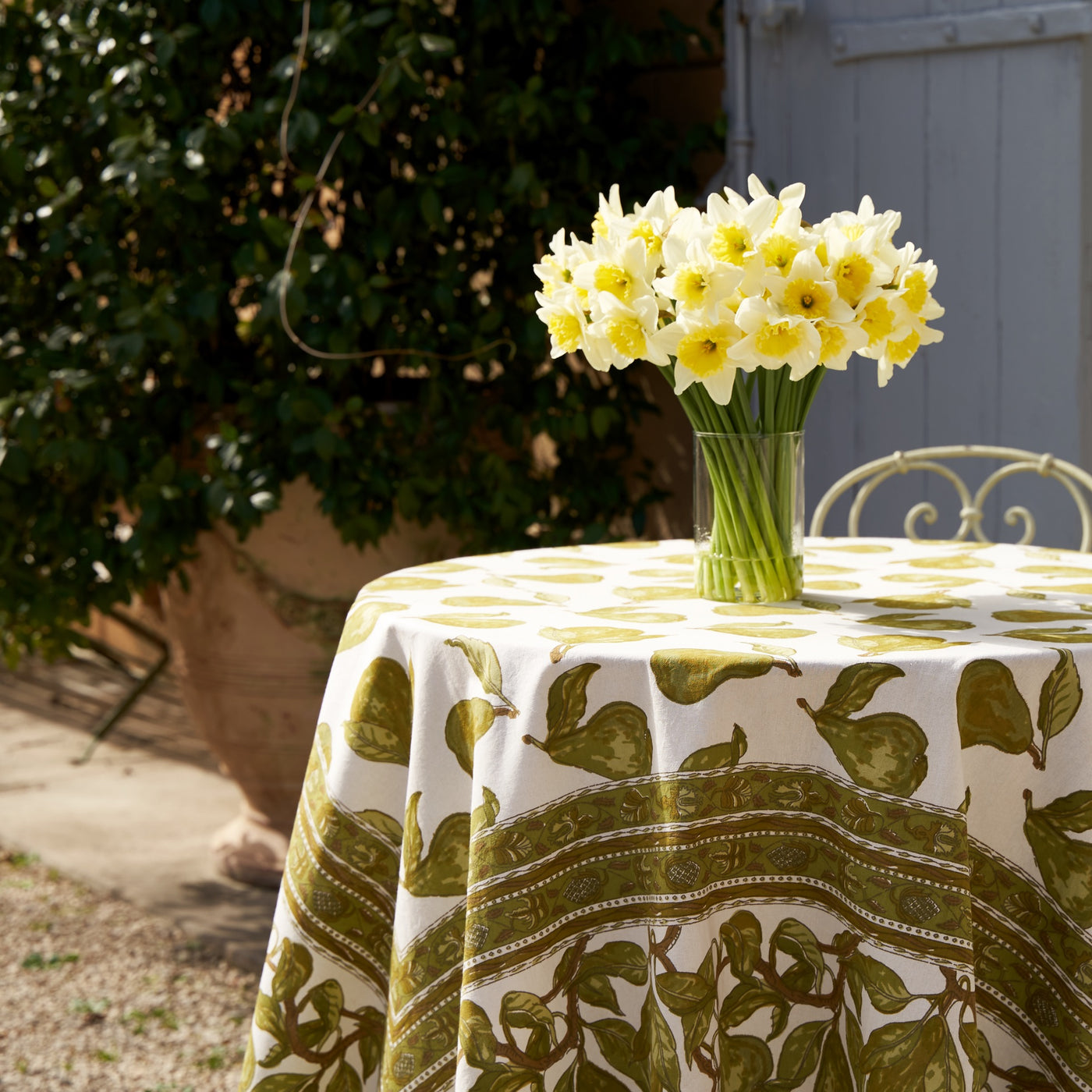 French Tablecloth Orchard Pear Green