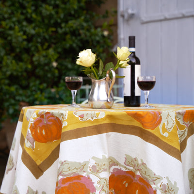French Tablecloth Pumpkin Orange & Mustard