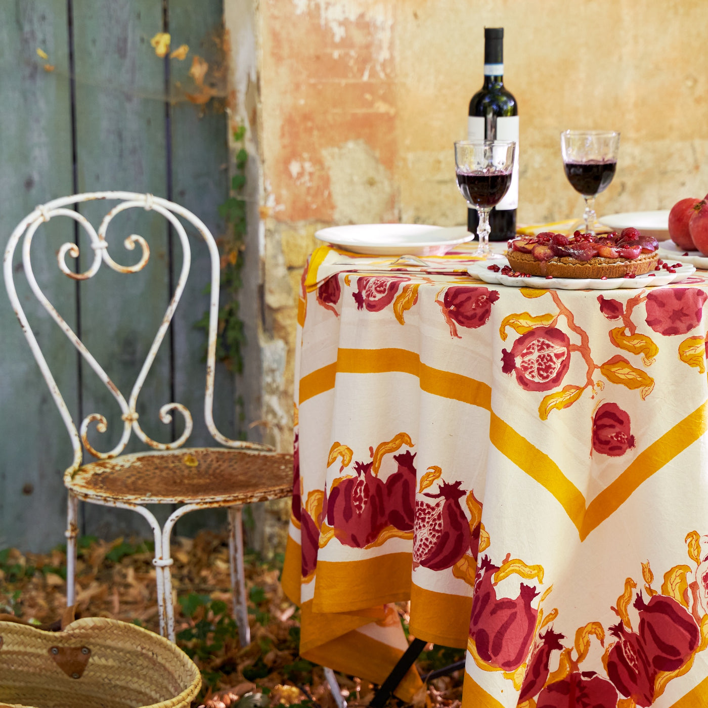 French Tablecloth Pomegranate