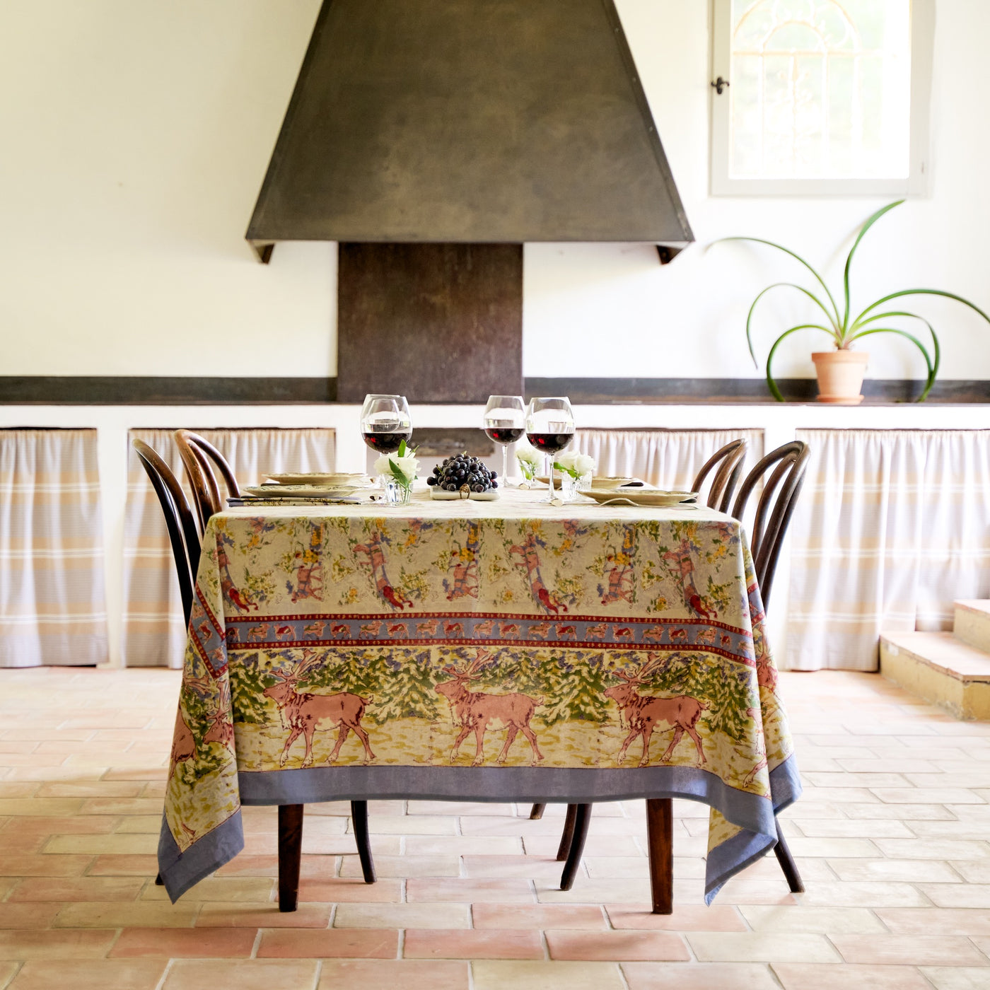 French Tablecloth Renne Grey & Blue
