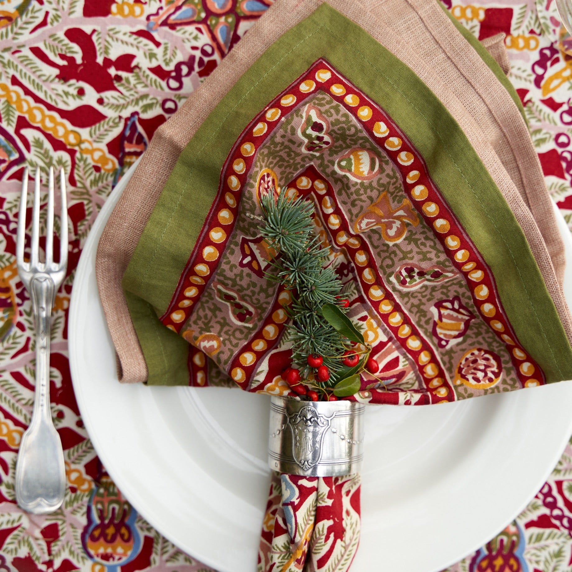 Palma Handwoven Linen Nude Peach Napkins 20x20 - Set of 4