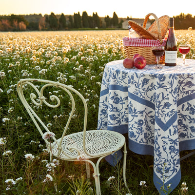 French Tablecloth Granada Cornflower Blue