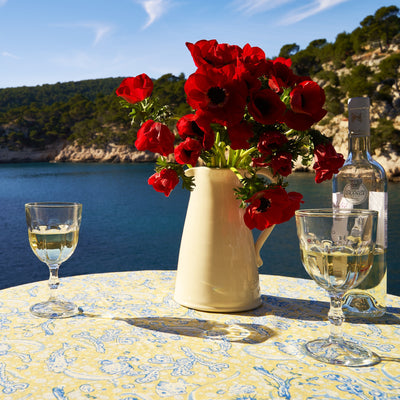 French Tablecloth La Mer Blue & Yellow