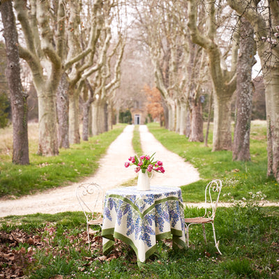 French Tablecloth Wisteria Green & Blue
