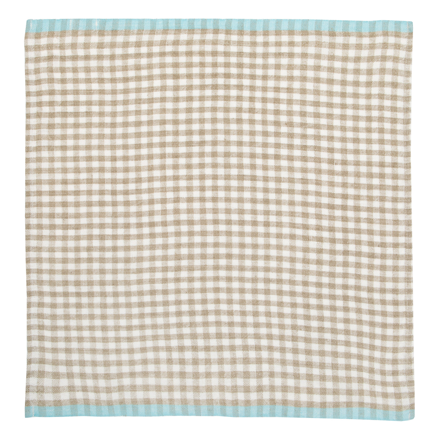 Two-Tone Gingham Kitchen Towel Natural & Aqua