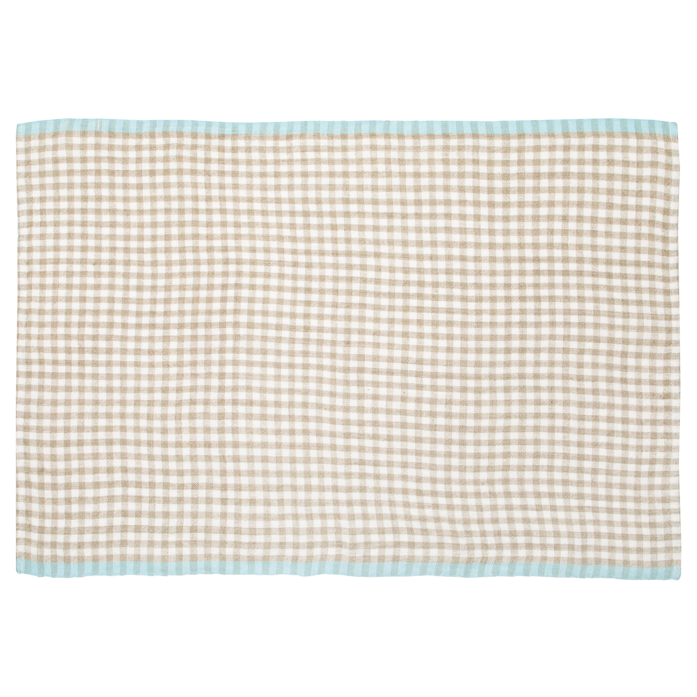 Two-Tone Gingham Kitchen Towel Natural & Aqua