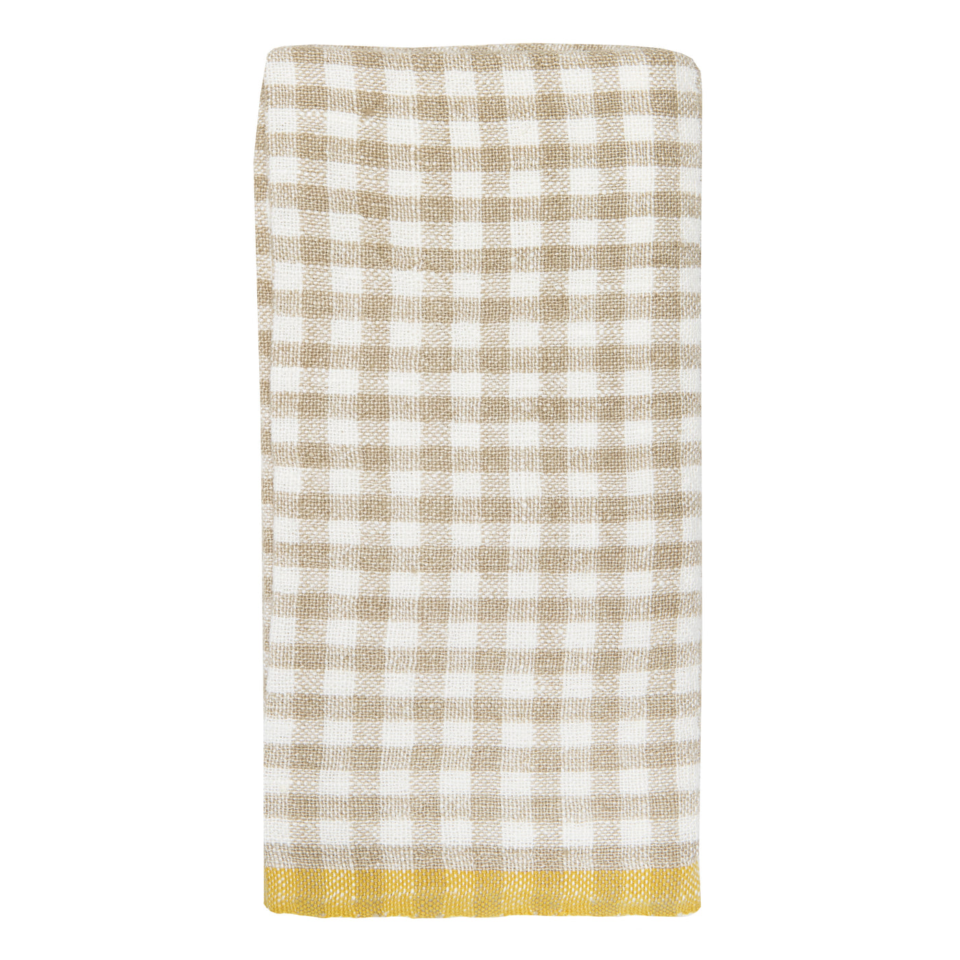 Two-Tone Gingham Kitchen Towel Natural & Dijon