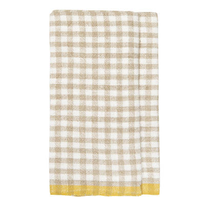 Two-Tone Gingham Kitchen Towel Natural & Dijon