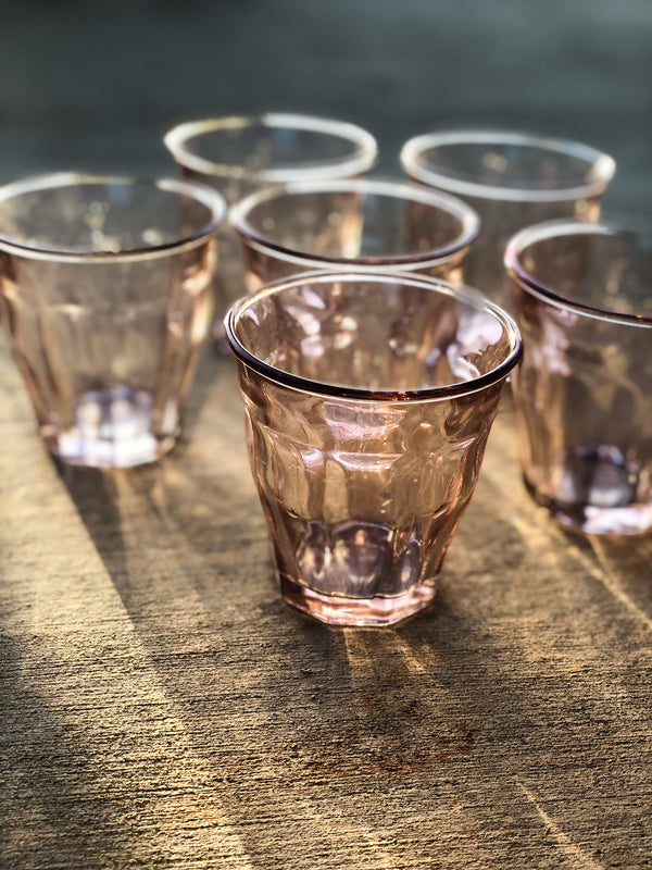 Bistro Glasses Pink 8oz, Set of 6