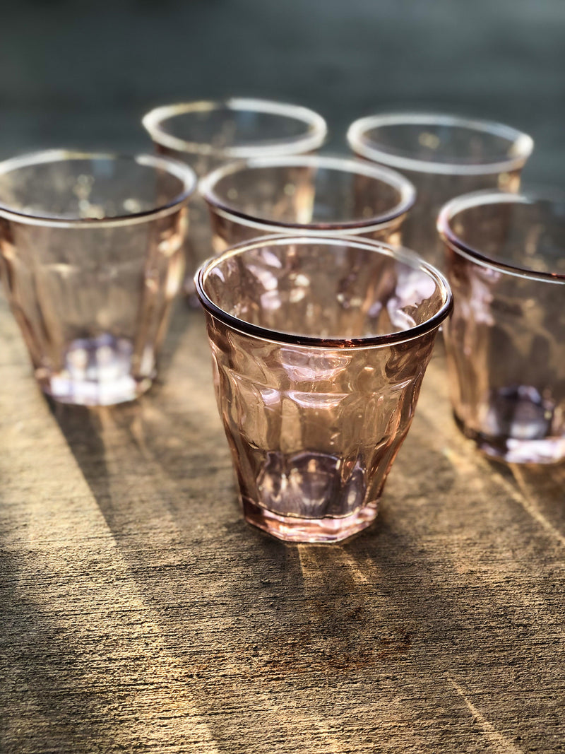 Bistro Glasses Pink 8oz, Set of 6
