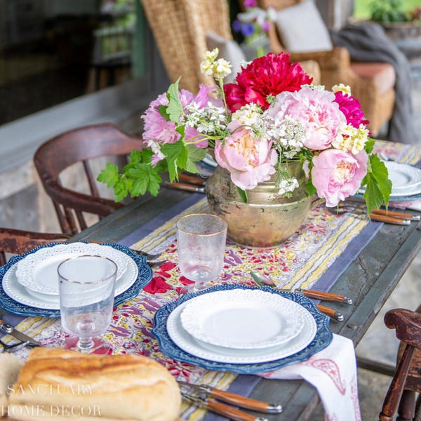 Jardin Runner Red & Grey