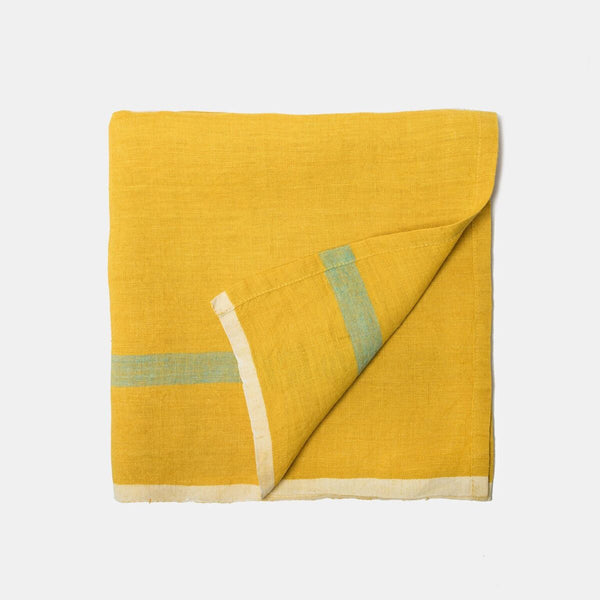 Laundered Linen Napkins Lime & Aqua, Set of 4