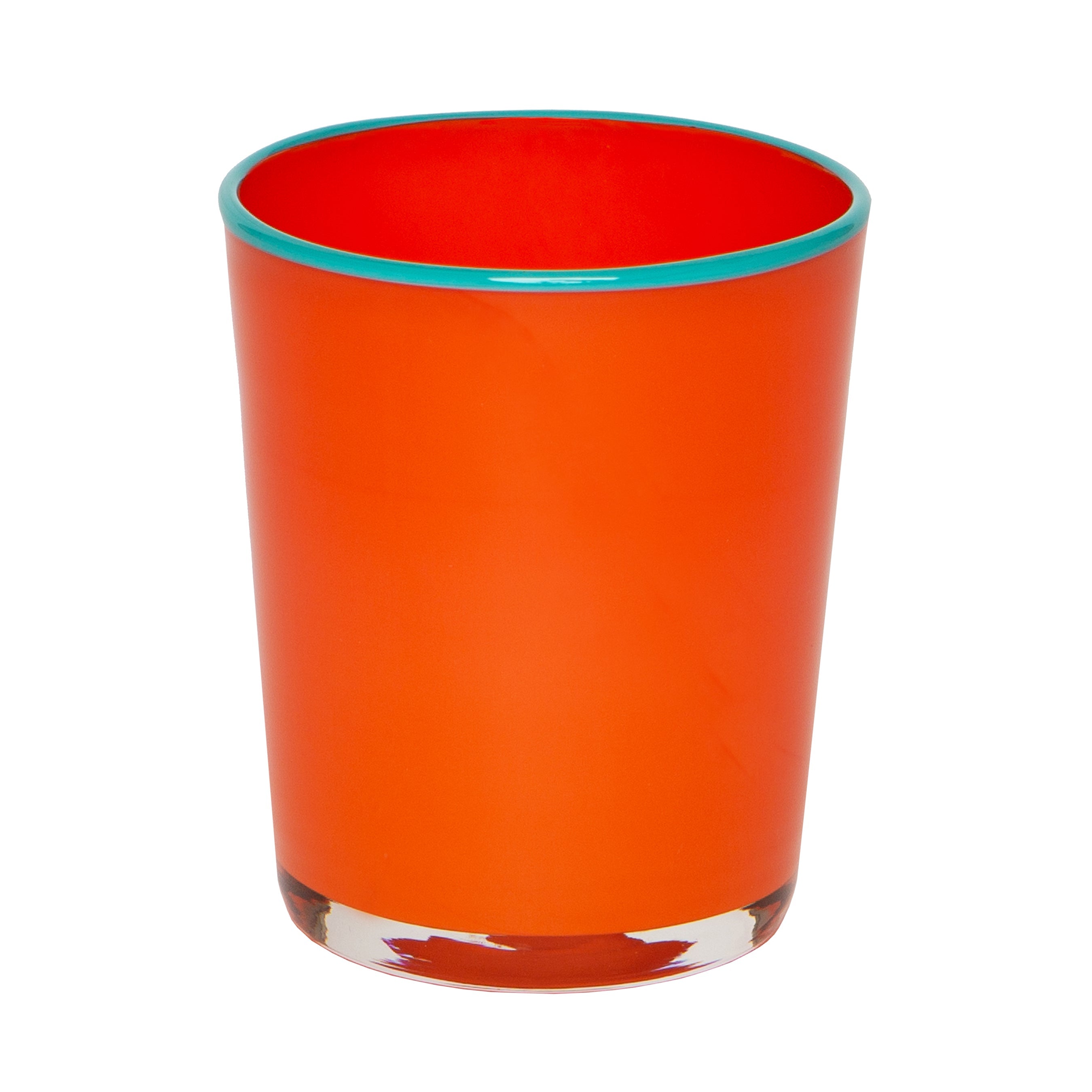 Summer Glass Orange & Turquoise 15oz, Set of 4