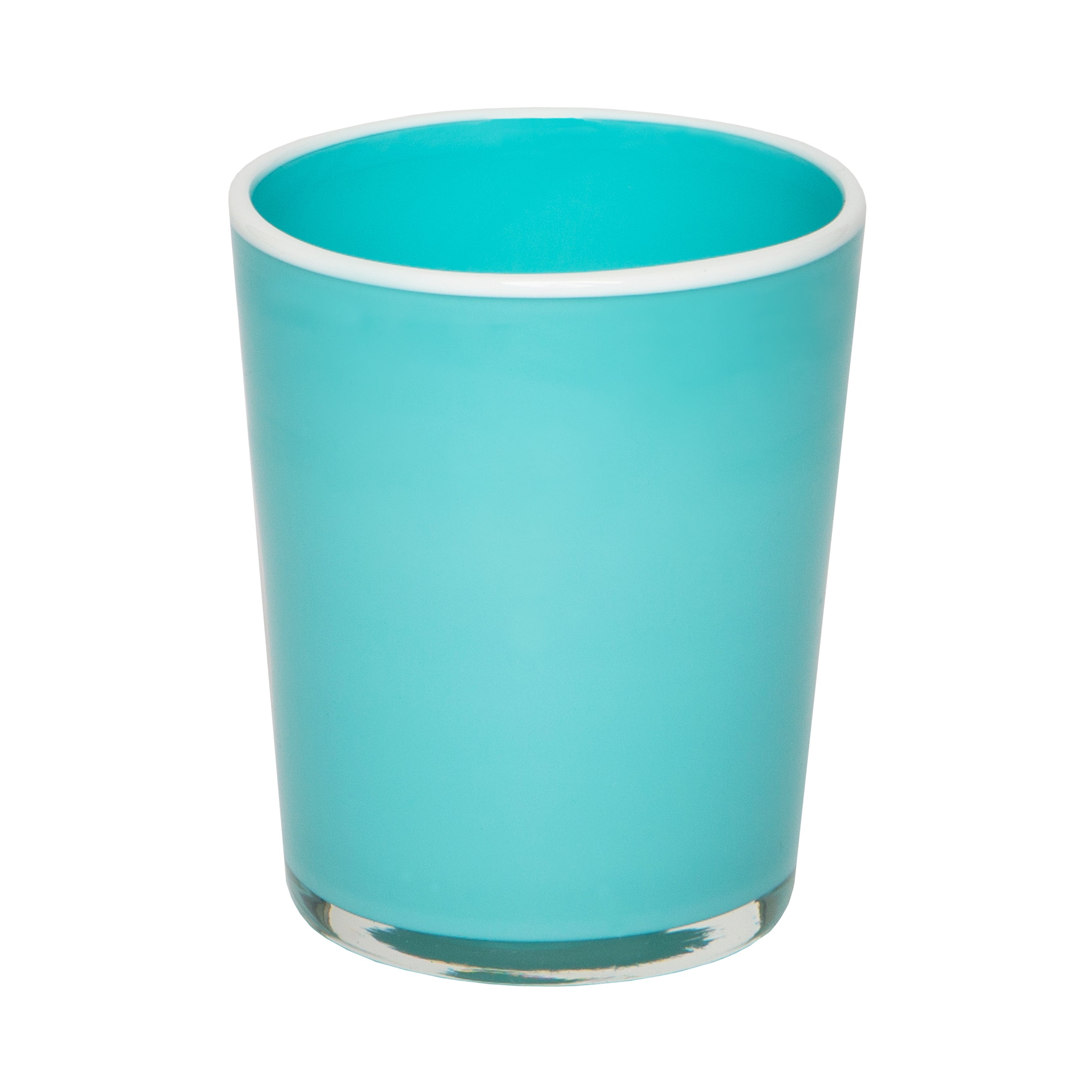 Summer Glass Turquoise & White 15oz, Set of 4