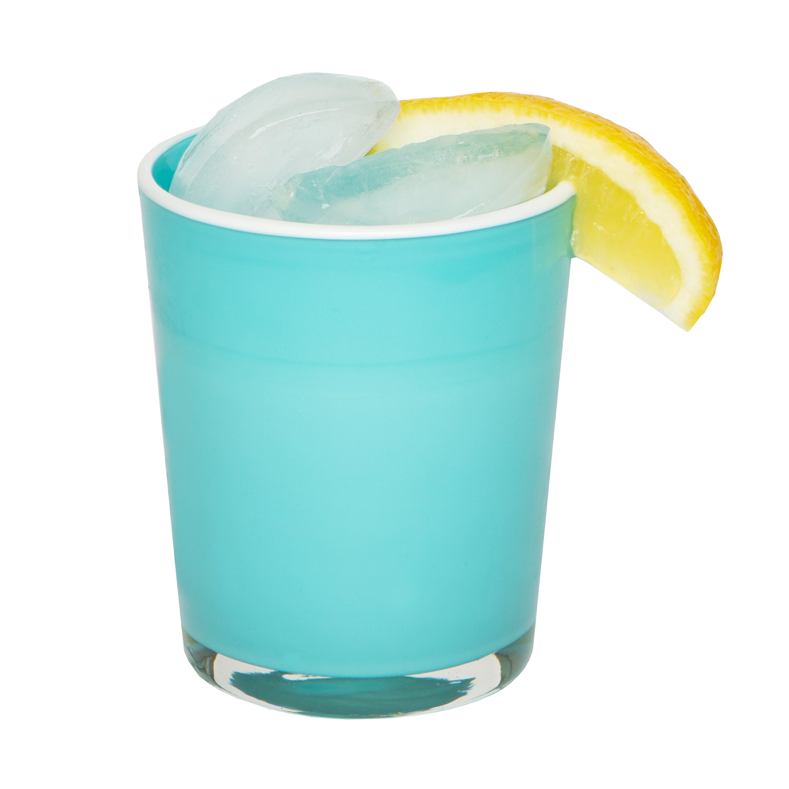 Summer Glass Turquoise & White 15oz, Set of 4
