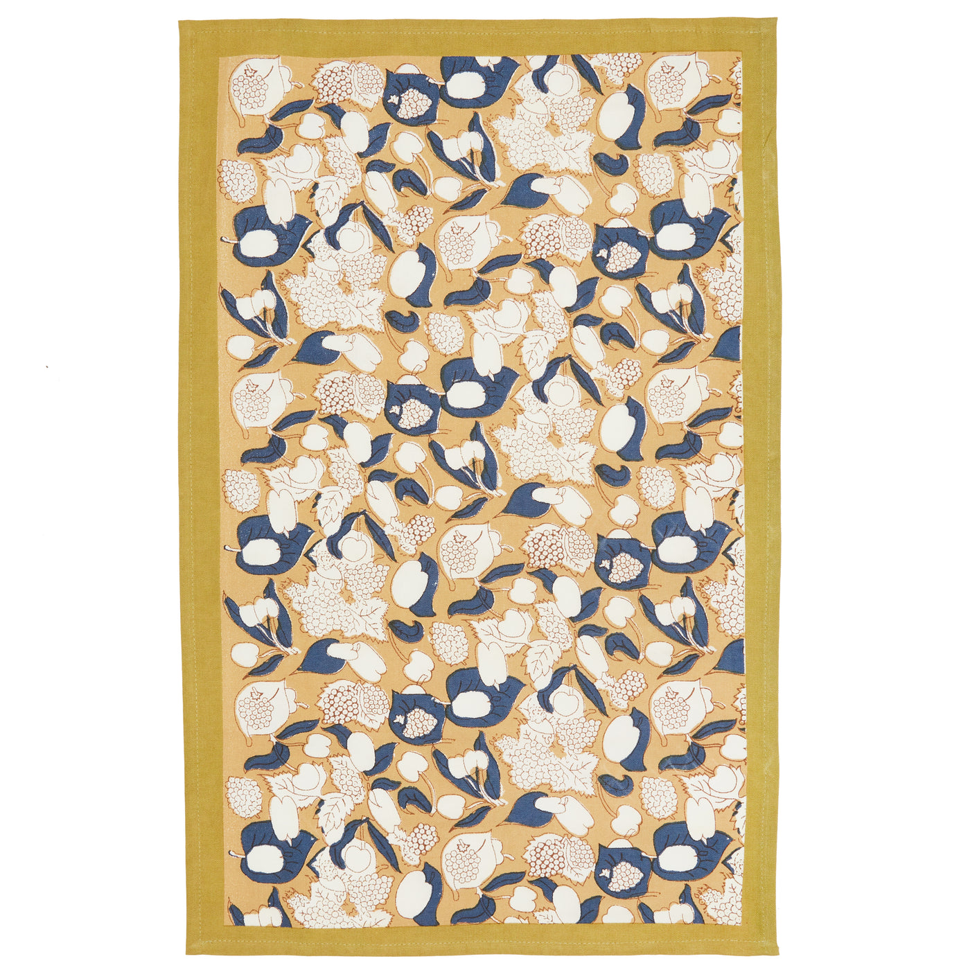 Forest Harvest Tea Towels Mustard & Blue, Set of 3