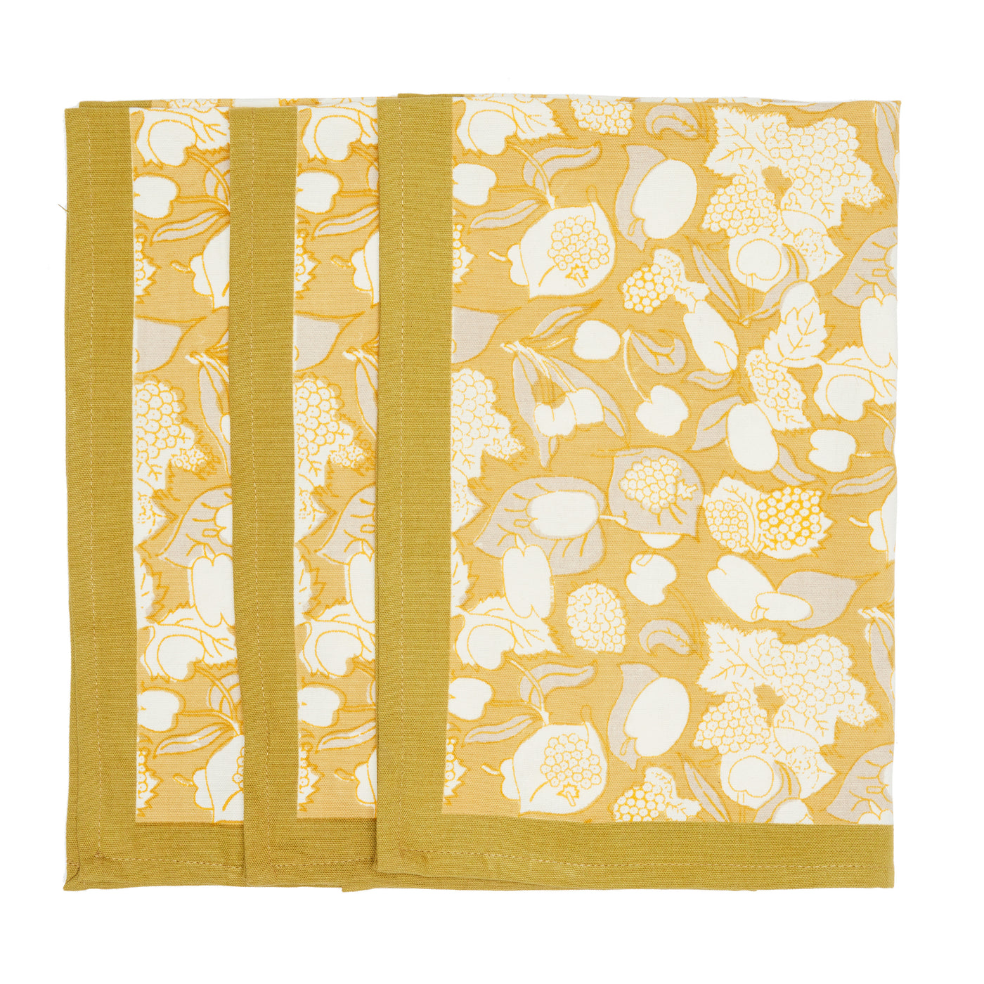 Forest Harvest Tea Towels Grey & Mustard, Set of 3