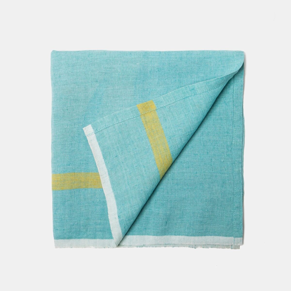 Laundered Linen Napkins Aqua & Lime, Set of 4