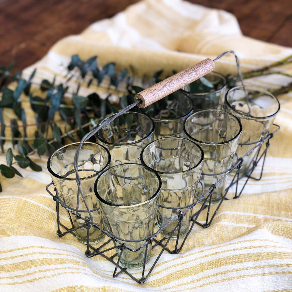 Tea Caddy with 8 Glasses