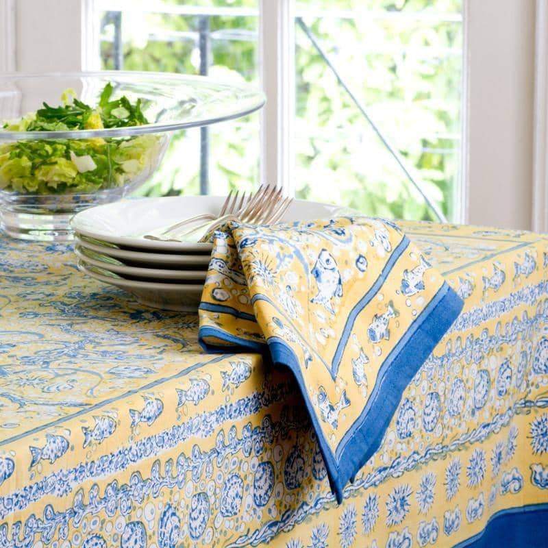 Linen napkins blue set of 2, 4, 6, 8, Organic yellow kitchen napkins cloth  40 cm - Shop Daloni Place Mats & Dining Décor - Pinkoi