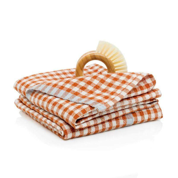 Food52 Gingham Linen Kitchen Towels (Set of 2) - Mustard