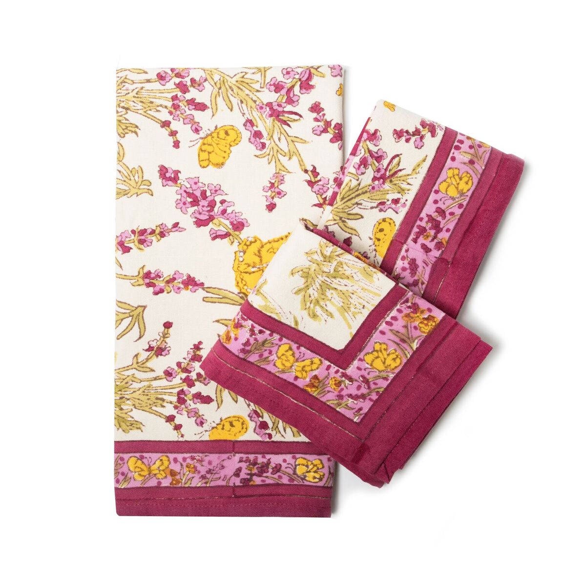 Papillon Tea Towels Rose, Set of 3