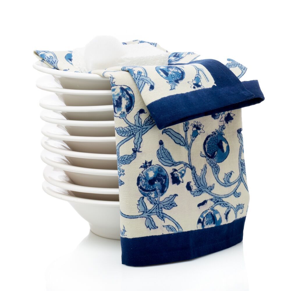 Granada Tea Towels Blue, Set of 3